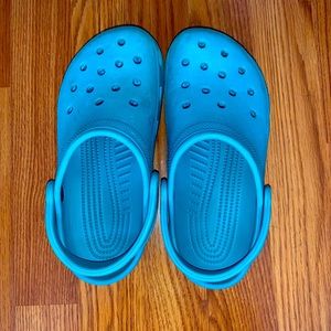 teal crocs